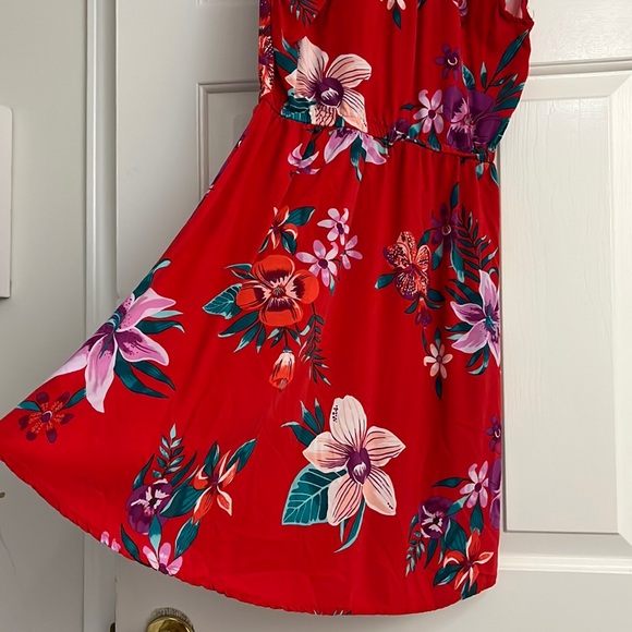 Red flower dress size XS - Picture 6 of 7